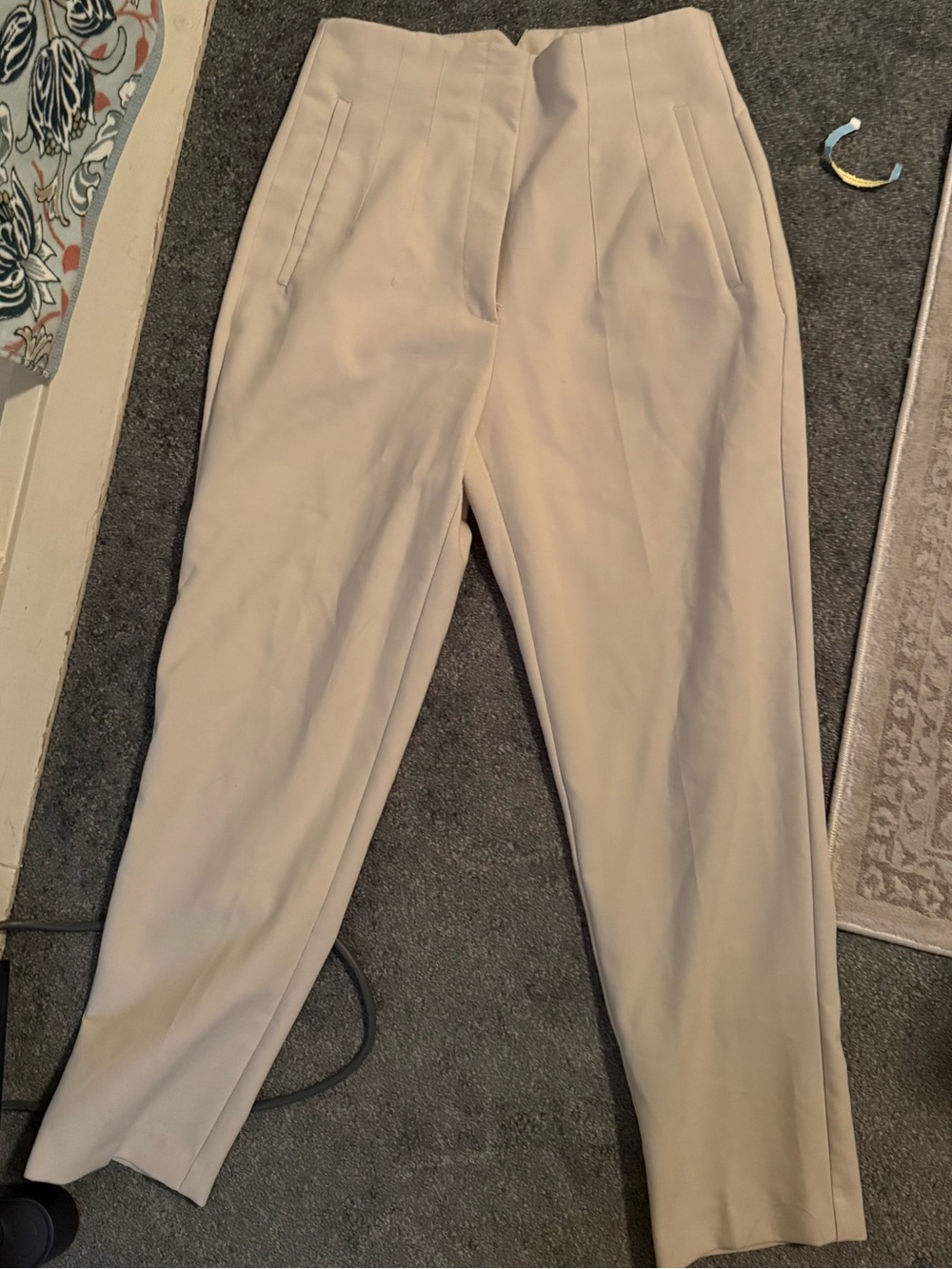 Zara High waisted cream pants